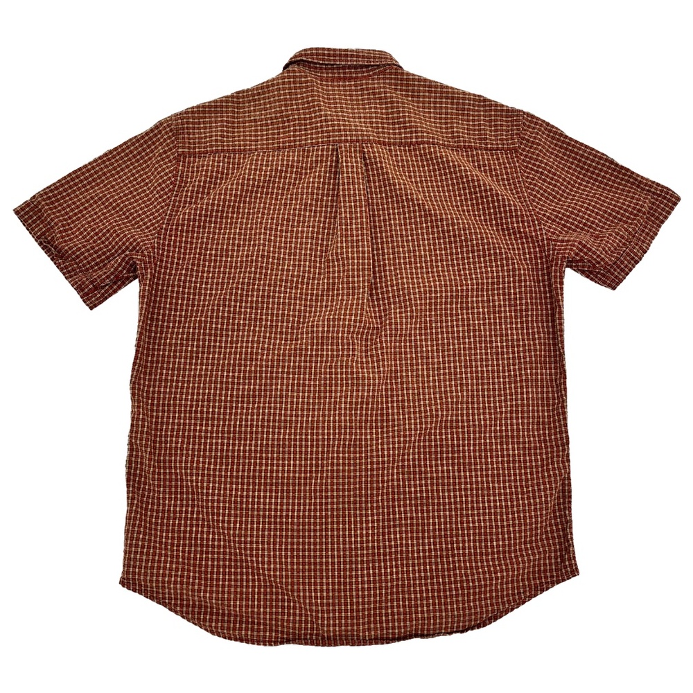 Abercrombie & Fitch Mens M Button Down Shirt Red All Over Grid Waffle Texture - Picture 6 of 8